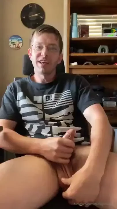 Jacking off in the office nice cumshot 