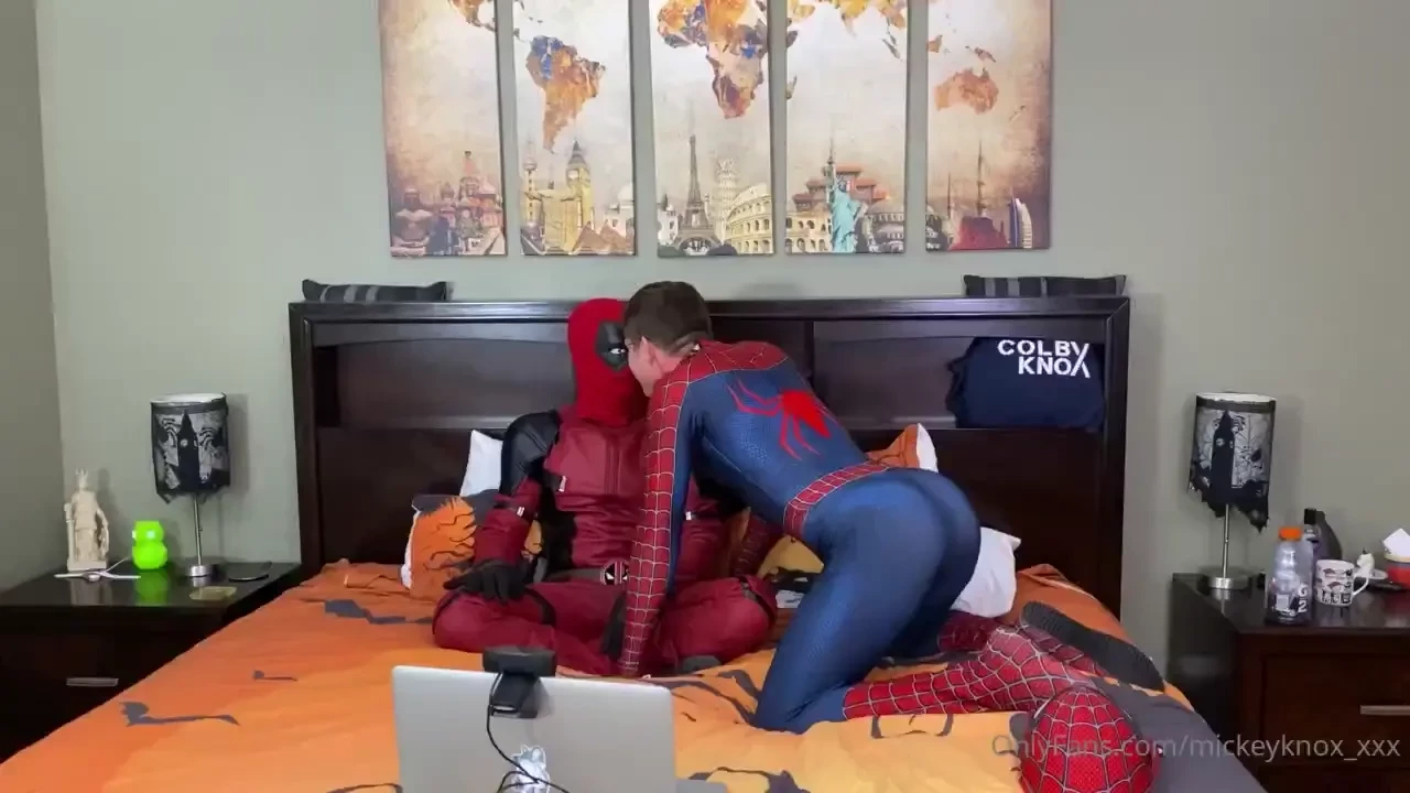 Spider man mickey fucks deadpool colby in his big superhero ass 