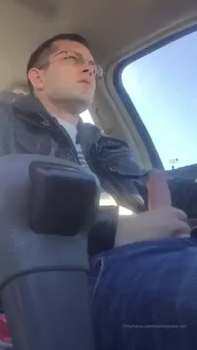 Jerking my cock in the car 