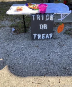 I ve decided to give back and set up a trick or treat area for kids in