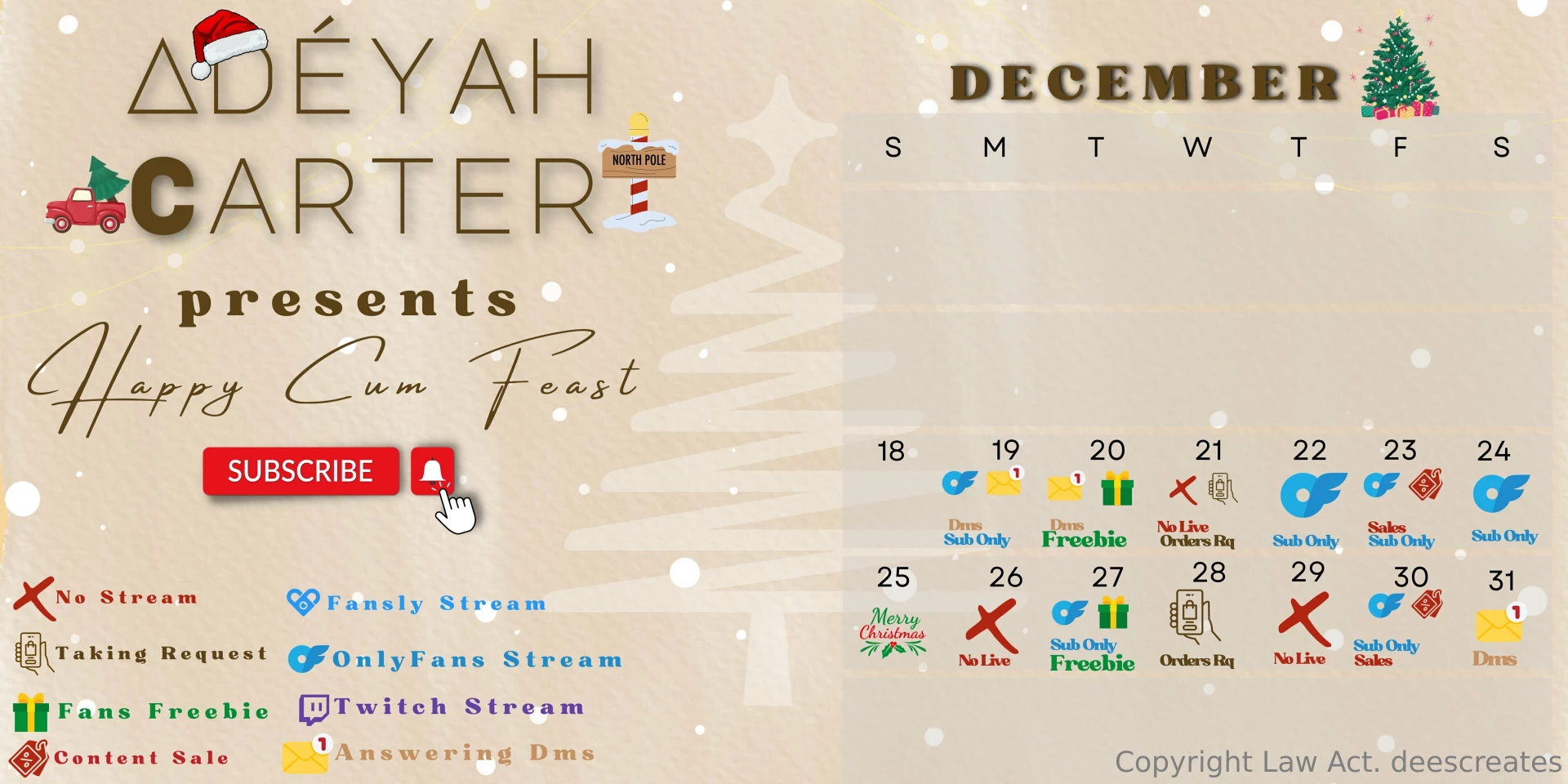 Ad yah carter december schedule weekly onlyfans meetings open to all 