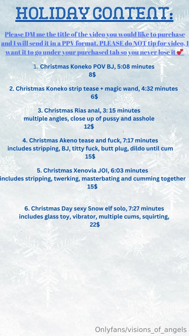 Holiday content menu see other pinned post for standard content part 2 