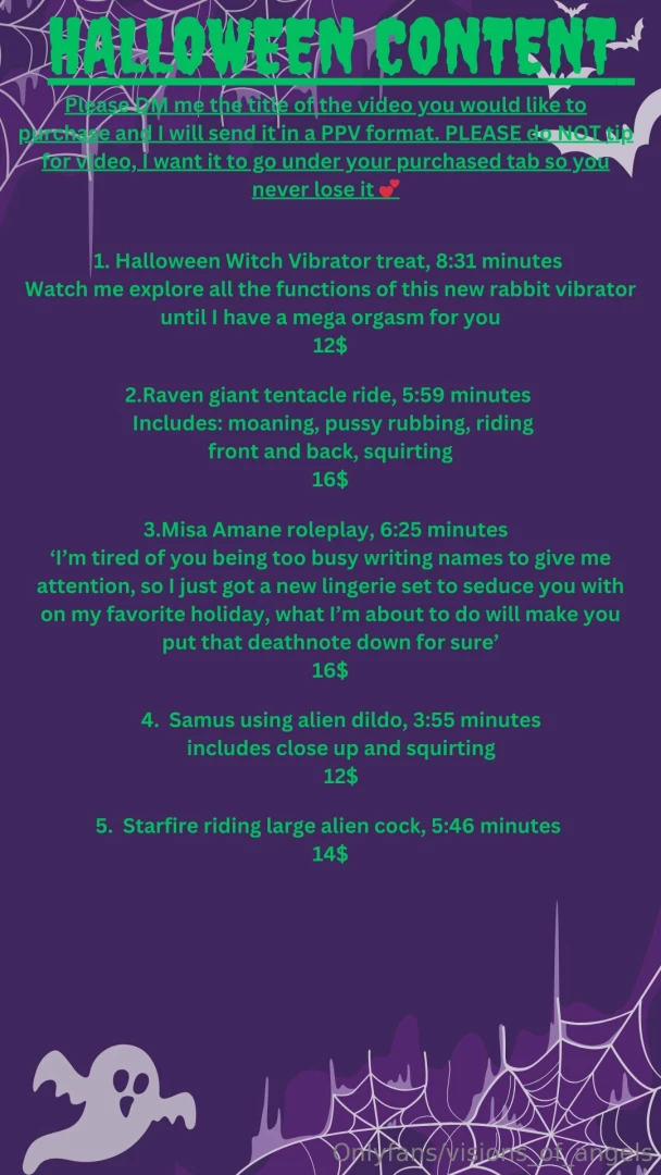 Holiday content menu see other pinned post for standard content 