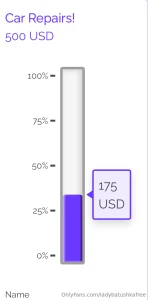 Good morning progress update on my fundraiser for my car we hit 176 -