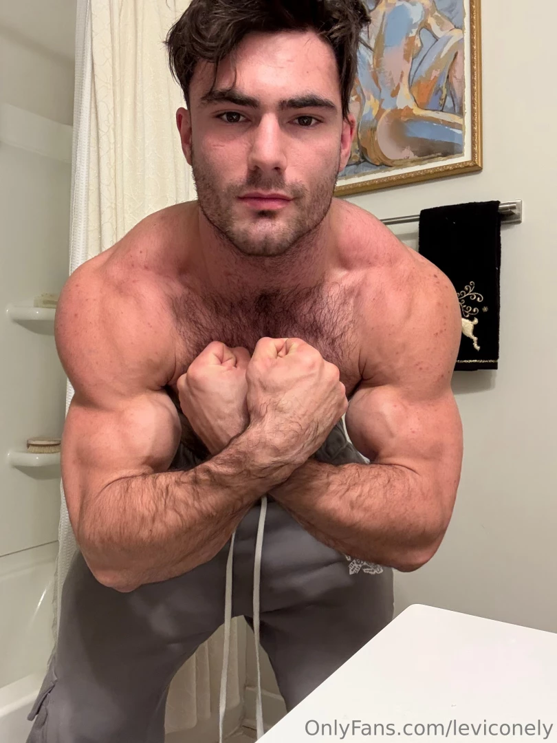 After i crushed the gym i strip down and flex for you super hairy and 