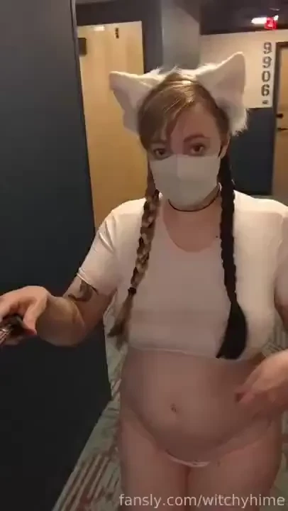 I was so nervous recording this catgirl exhibitionist public hotel 