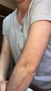 Shaving my extremely hairy arms and shaved-hairy arms comparison