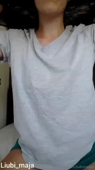 Getting naked for you riding dildo with bouncing boobs and orgasm like 