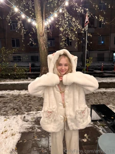 It is cold outside but warm in my heart your little white bunny