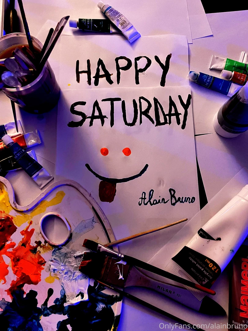 Painting away and i decided to send you a postcard made by alain bruno 