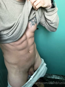 Chilling in the bathroom at a fancy restaurant