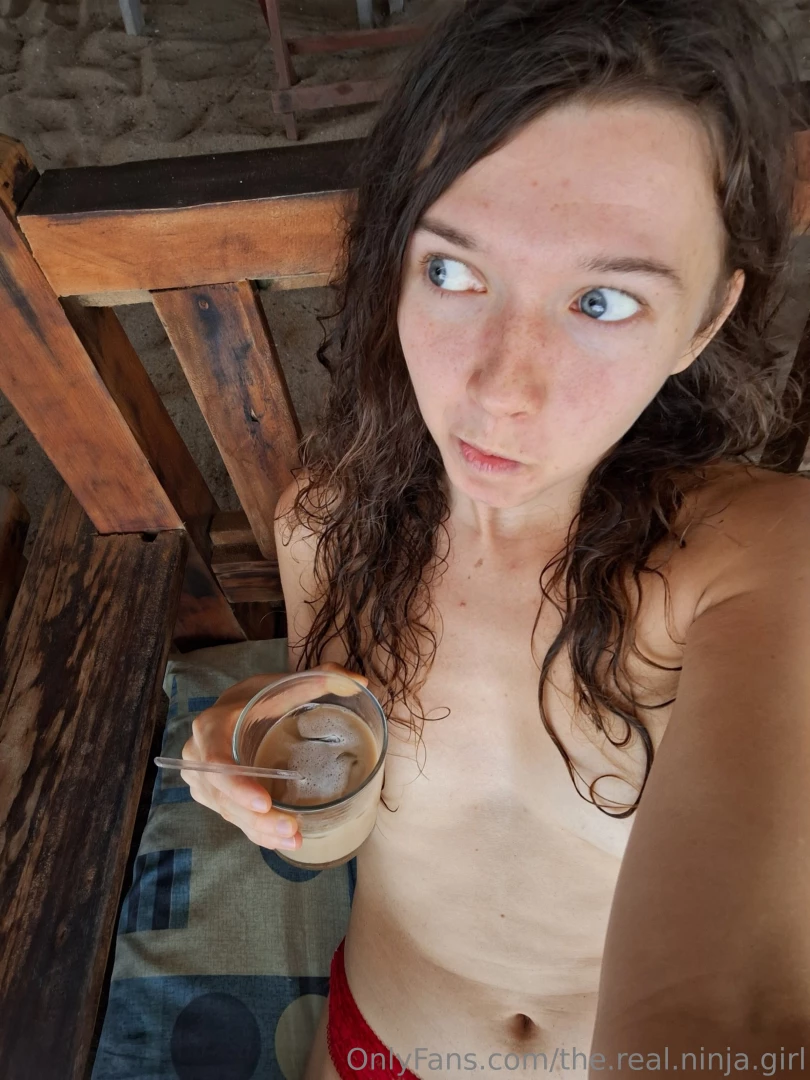 the-real-ninja-girl - Drinking my coco loco coffee during heatwaves in nude friendly part 1 