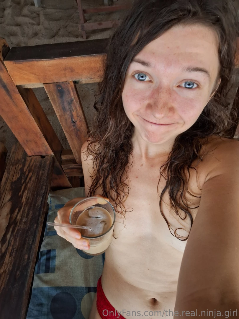 the-real-ninja-girl - Drinking my coco loco coffee during heatwaves in nude friendly part 3 