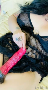 Today i played with my favourite big thick long dragon dildo i mean i