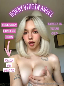 Free only first 30 subs horny virgin angel barely 18 years old this