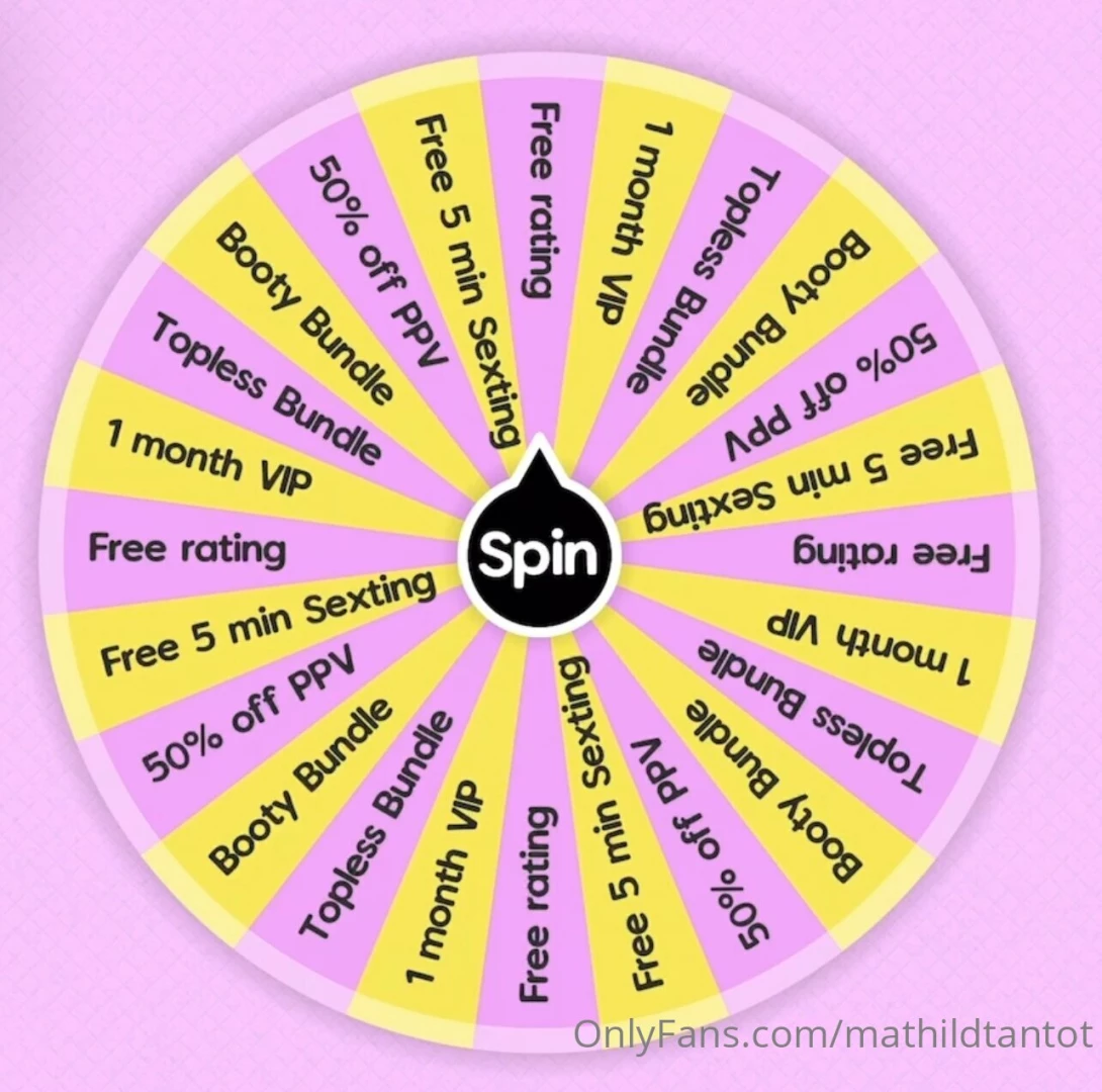 Hot spin the wheel tip me 7 to spin the wheel 1 time tip me 14 to spin 