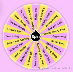 Hot spin the wheel tip me 7 to spin the wheel 1 time tip me 14 to spin
