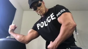10min 56seconds of slow flexing in a cop uniform just know that if you