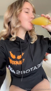 Drinking my oj out of the fancy glass my birthday is in a few days so