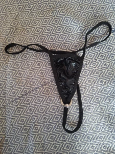 Custom black thong for sale message me for price and postage