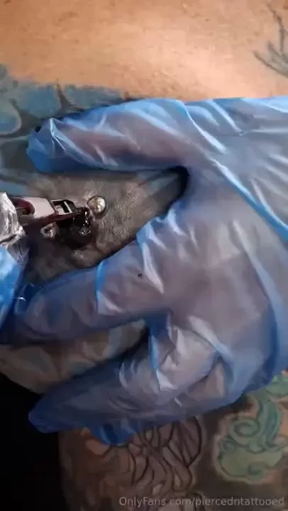 Just 4 short videos of me tattooing my own nipples today for all those part 3 