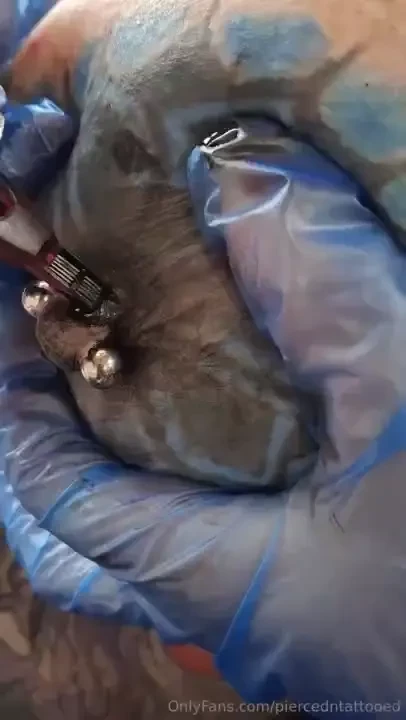 Just 4 short videos of me tattooing my own nipples today for all those part 2 