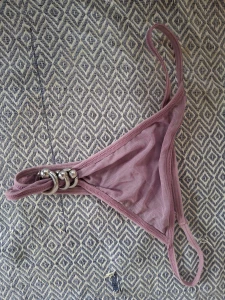 Custom used pink mesh thong comes with 20 pics of it all being worn part 4