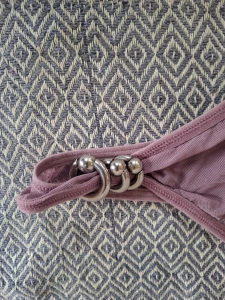 Custom used pink mesh thong comes with 20 pics of it all being worn part 3