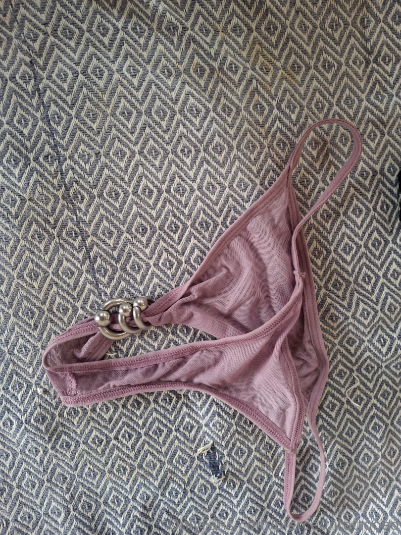 Custom used pink mesh thong comes with 20 pics of it all being worn part 1 