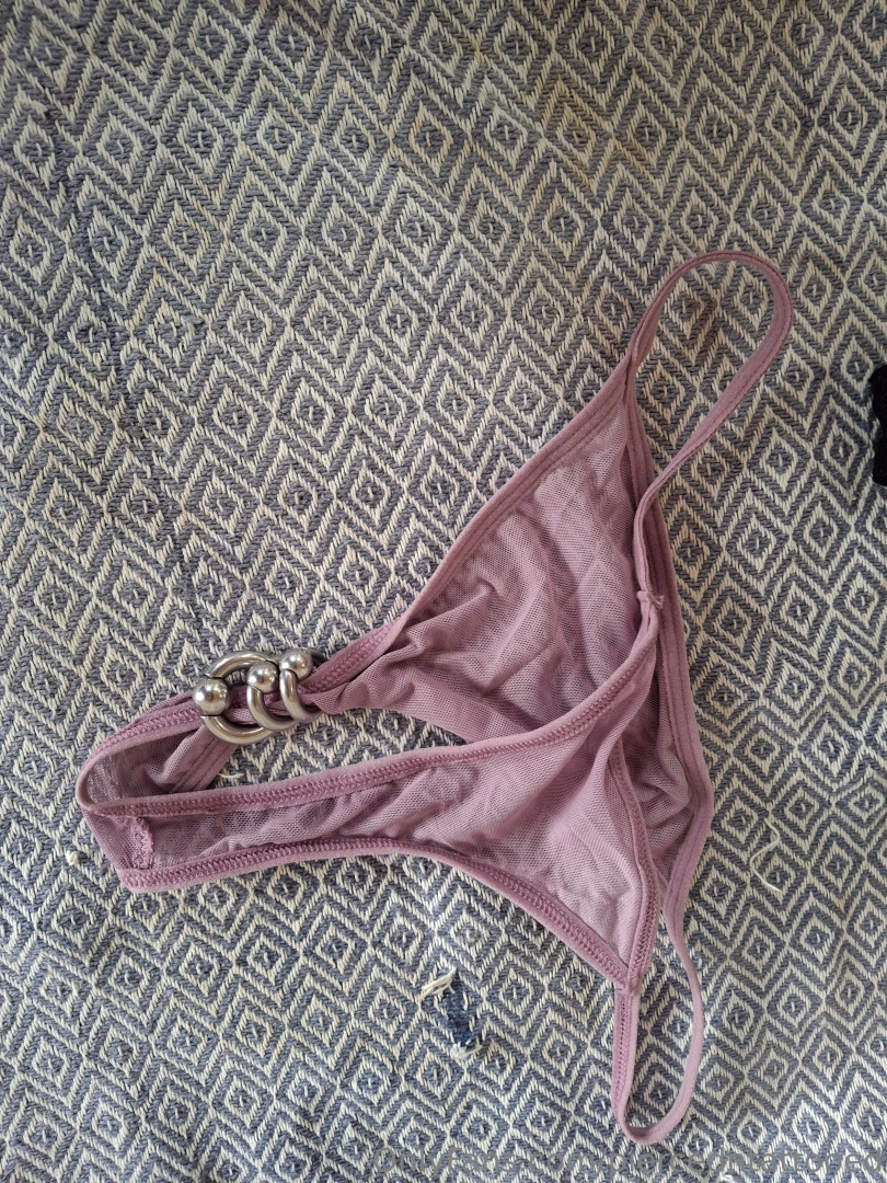 Custom used pink mesh thong comes with 20 pics of it all being worn 