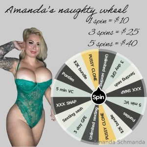 Brand new wheel spin 10 for 1 spin 25 for 3 spins or 40 for 5 spins