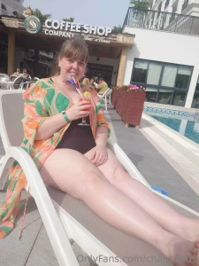 On hoilday sitting in the sun by the pool part 1