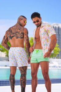 Summer s never looked softer new pastel trunks amp button-up shirt