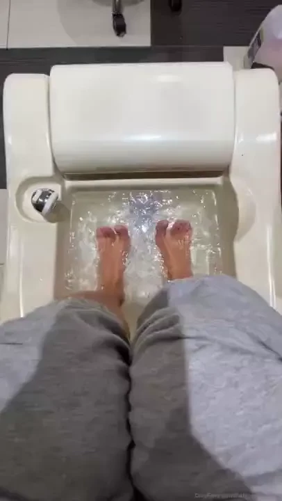 Getting a pedi and answering messages 