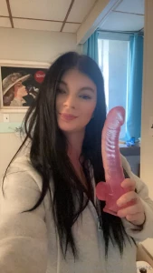 Custom video request watch me strip down to give this huge dildo a