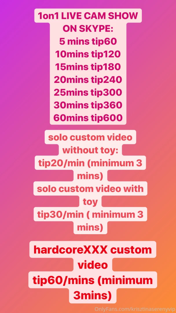 You guys are always ask me about live cam show and custom video price 