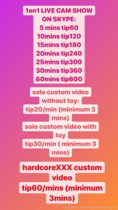 You guys are always ask me about live cam show and custom video price