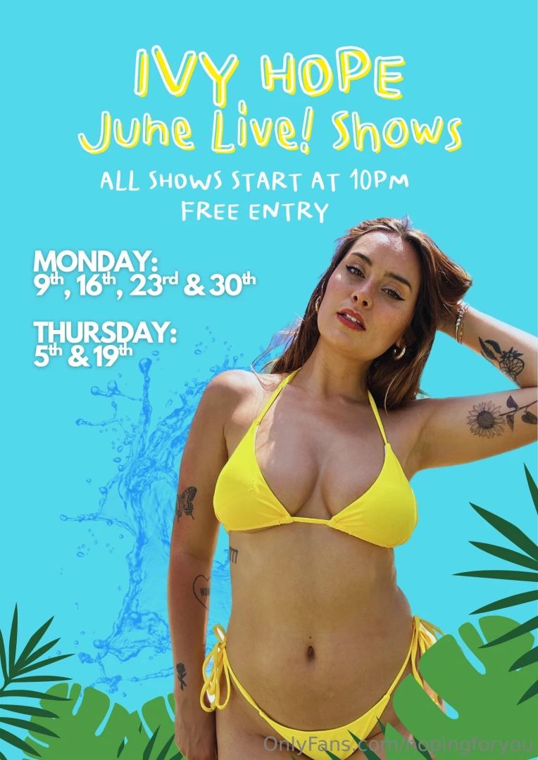 June live dates in june i ll be performing on four mondays and two 