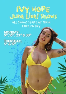 June live dates in june i ll be performing on four mondays and two