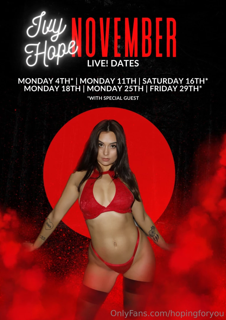 November live dates monday 4th monday 11th saturday 16th monday 18th 