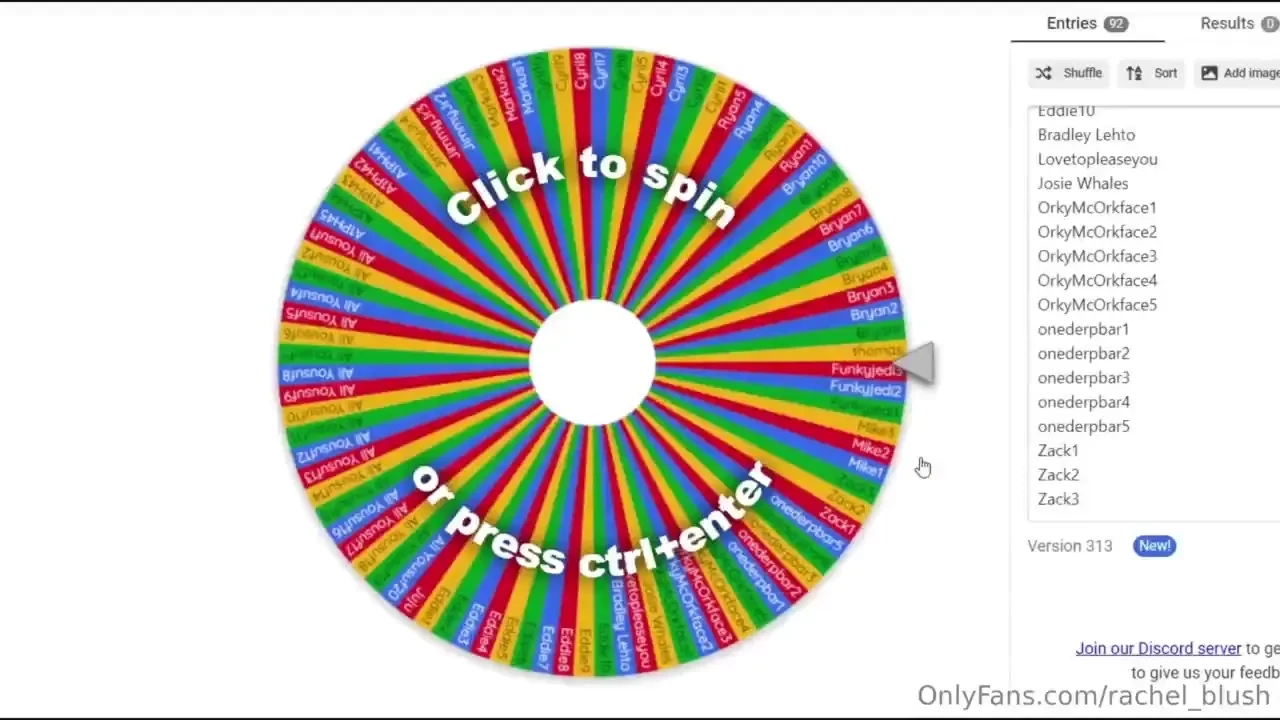 Here are the results of my lottery contacting the winners now and 