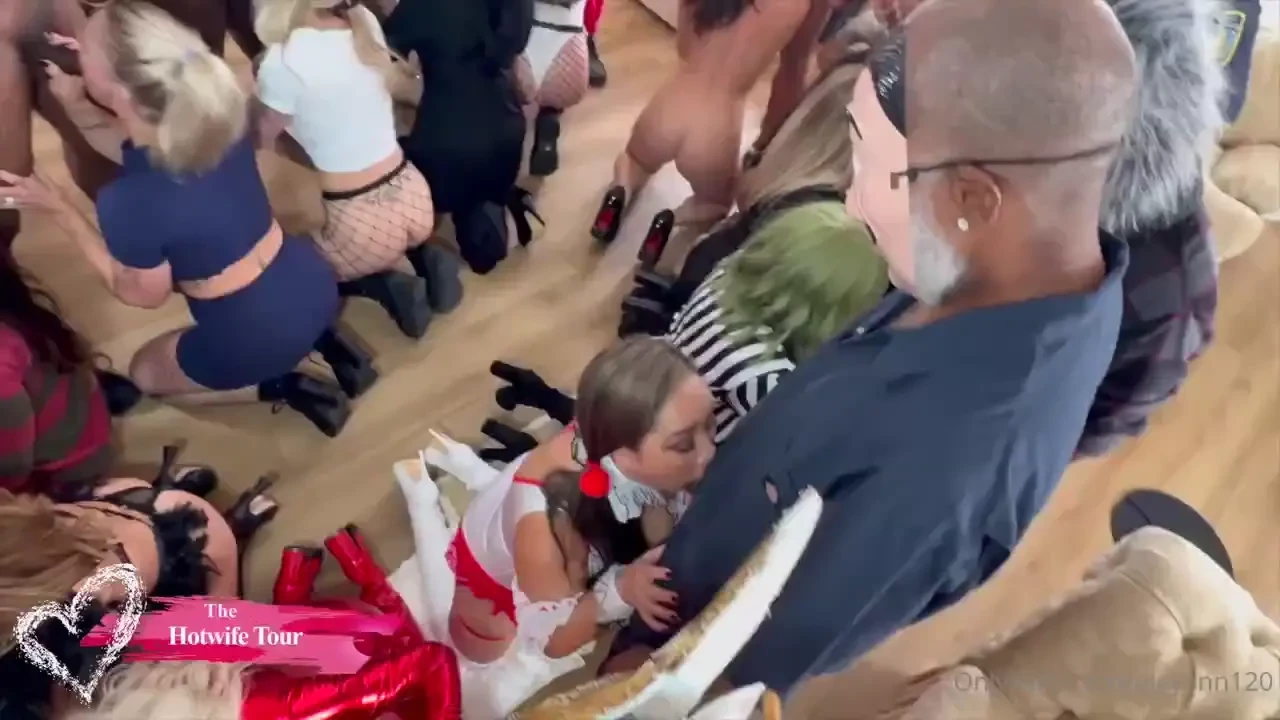 A spooky treat orgy halloween orgy if we dress up will you give us a 