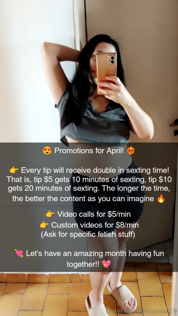 Promotions for april every tip will receive double in sexting time 