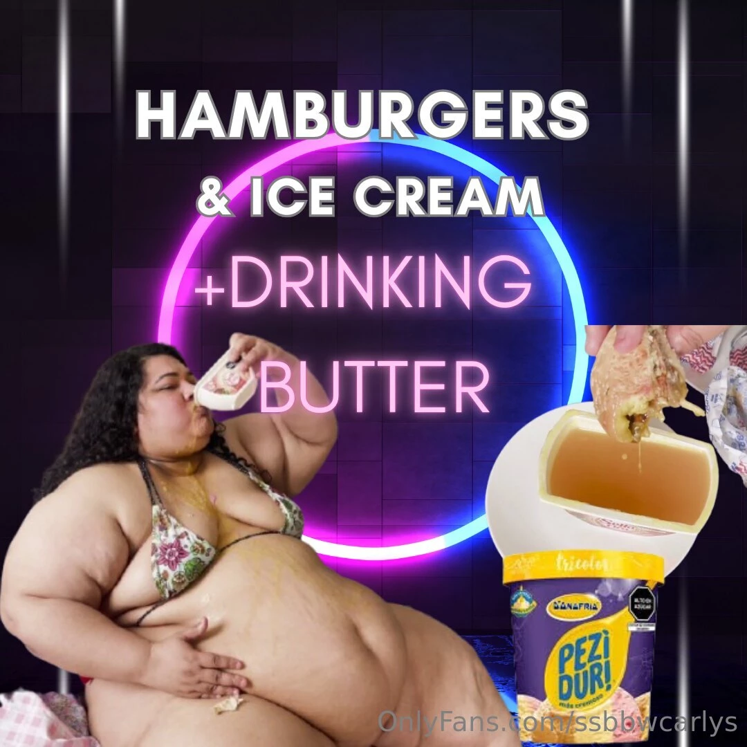 Latina pig gaining weight and drinks butter with burgers amp ice cream 