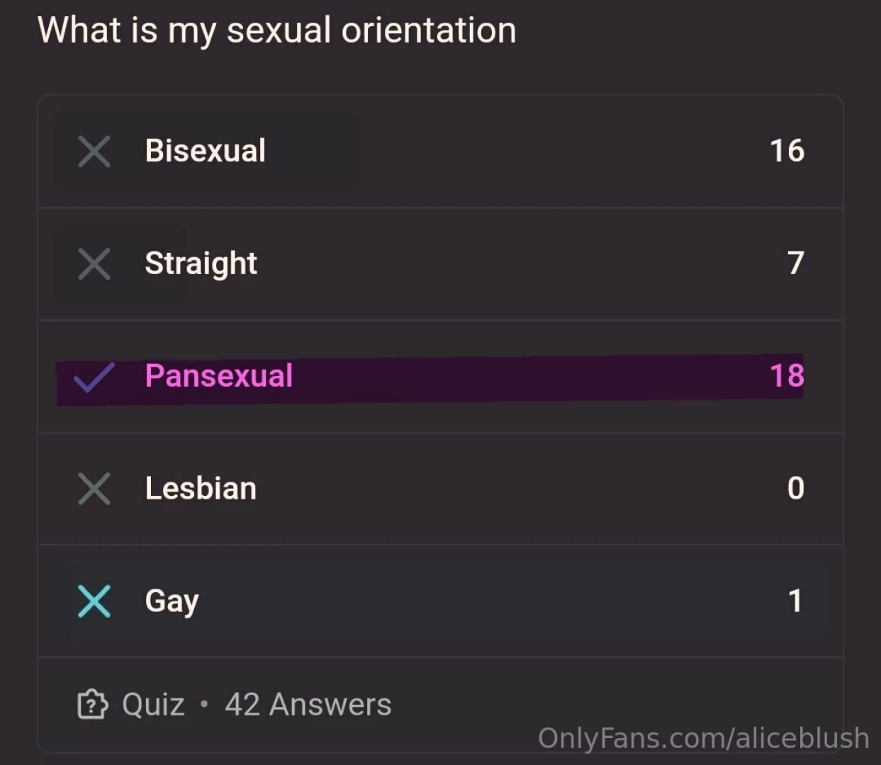 Results pansexual but gay or queen works too 
