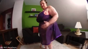 Purple dress strip with sharon majamagic44m