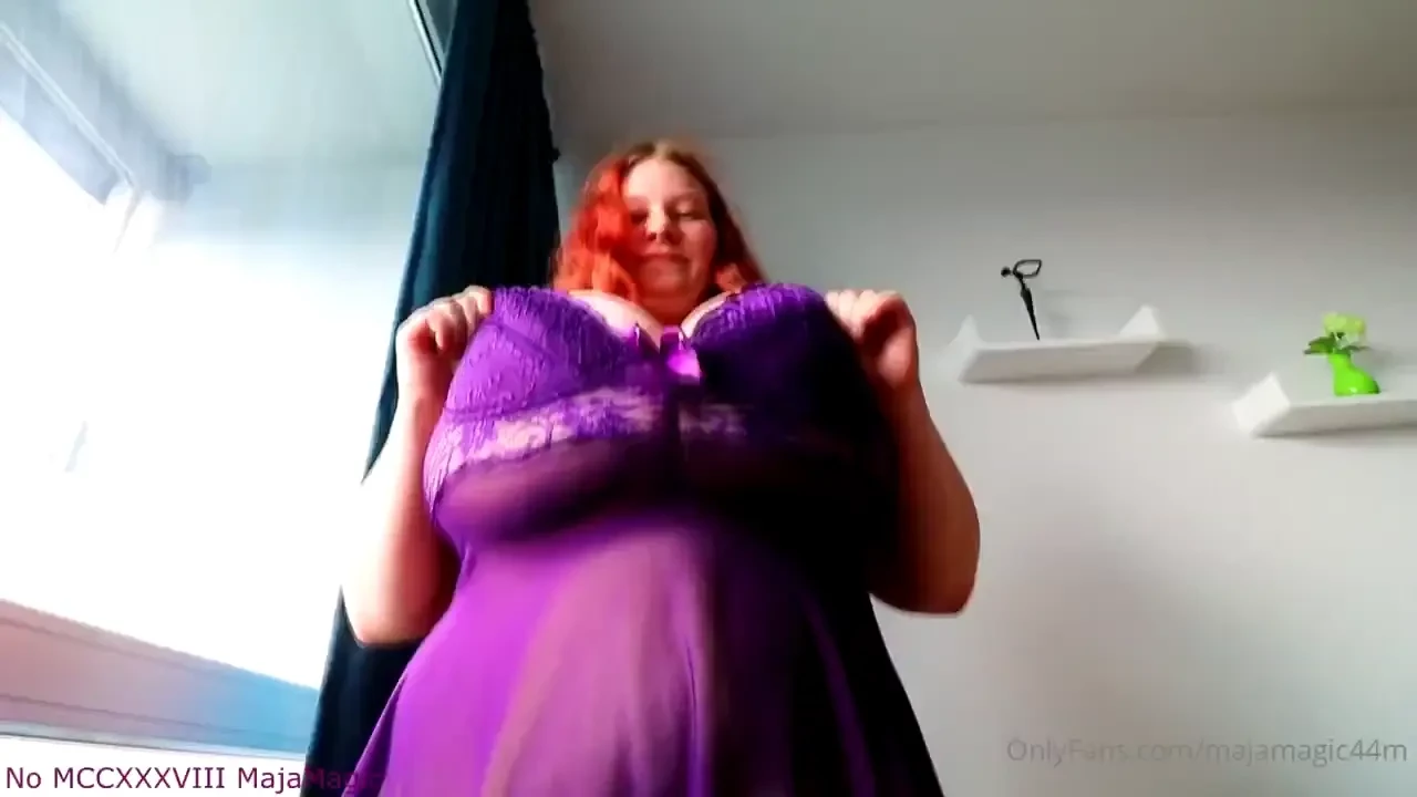 Ina in the purple lingerie strip 
