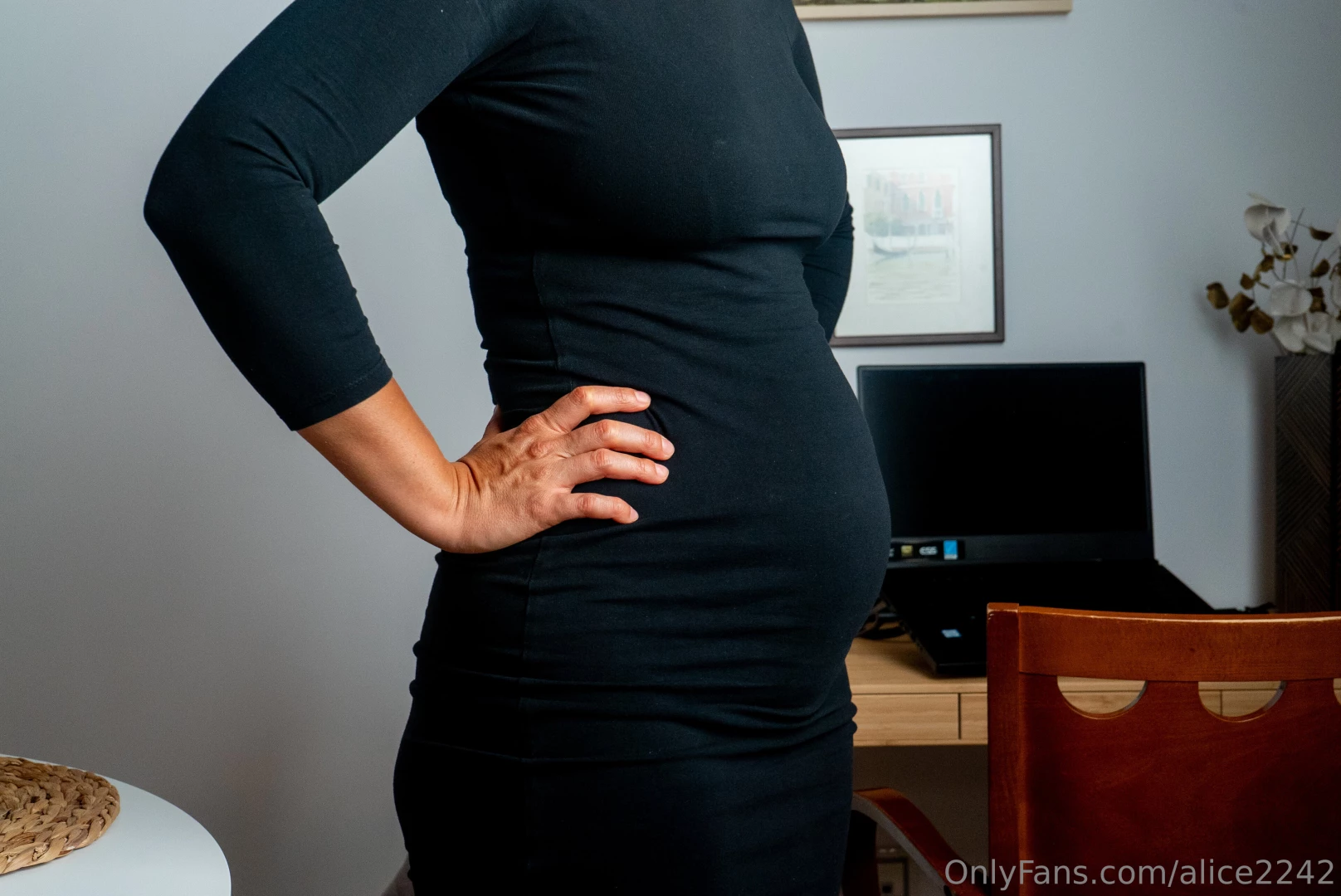 Black dress after eating 