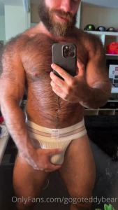 gogoteddybear - Cummin in my white jock strap so now it smells like my gym sweat and 