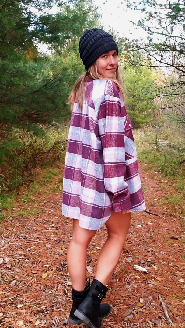 So a girl walks into the woods carrying a tripod a blanket and a dildo 
